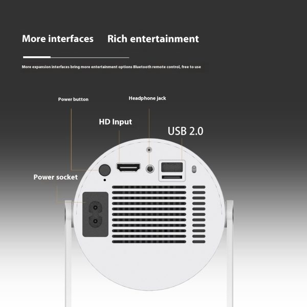 Mini proyector portátil vertical para uso doméstico con ángulo de visión de 180 grados y enfoque automático - Image 8