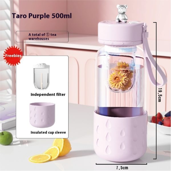 Taza de agua de vidrio magnético para separar el agua del té taza de té con filtro - Image 2