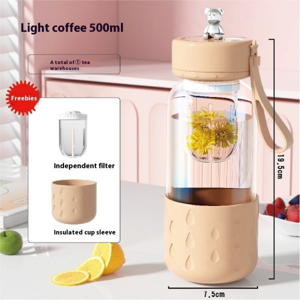 Taza de agua de vidrio magnético para separar el agua del té taza de té con filtro - Image 8