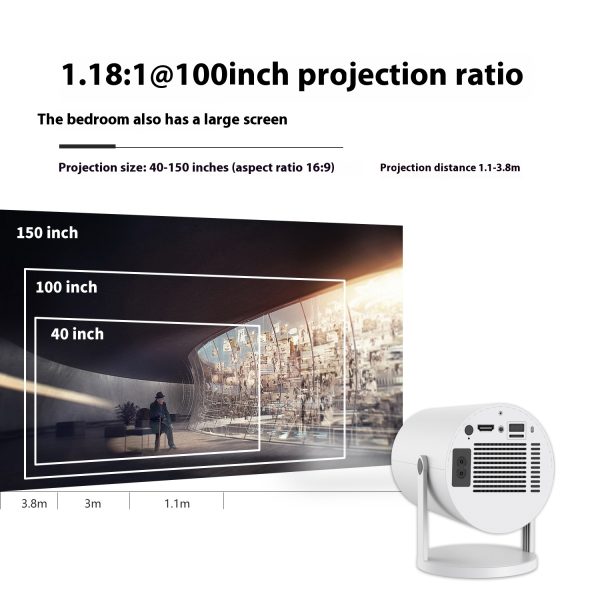 Mini proyector portátil vertical para uso doméstico con ángulo de visión de 180 grados y enfoque automático - Image 4